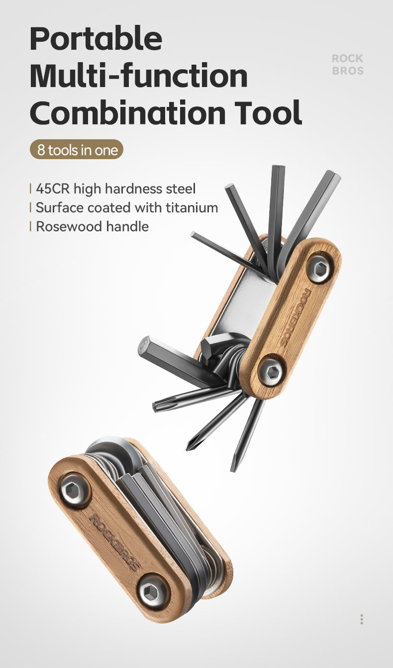 ROCKBROS 8-in-1 Multifunctional Portable Wooden Tool - ROCKBROSUSA