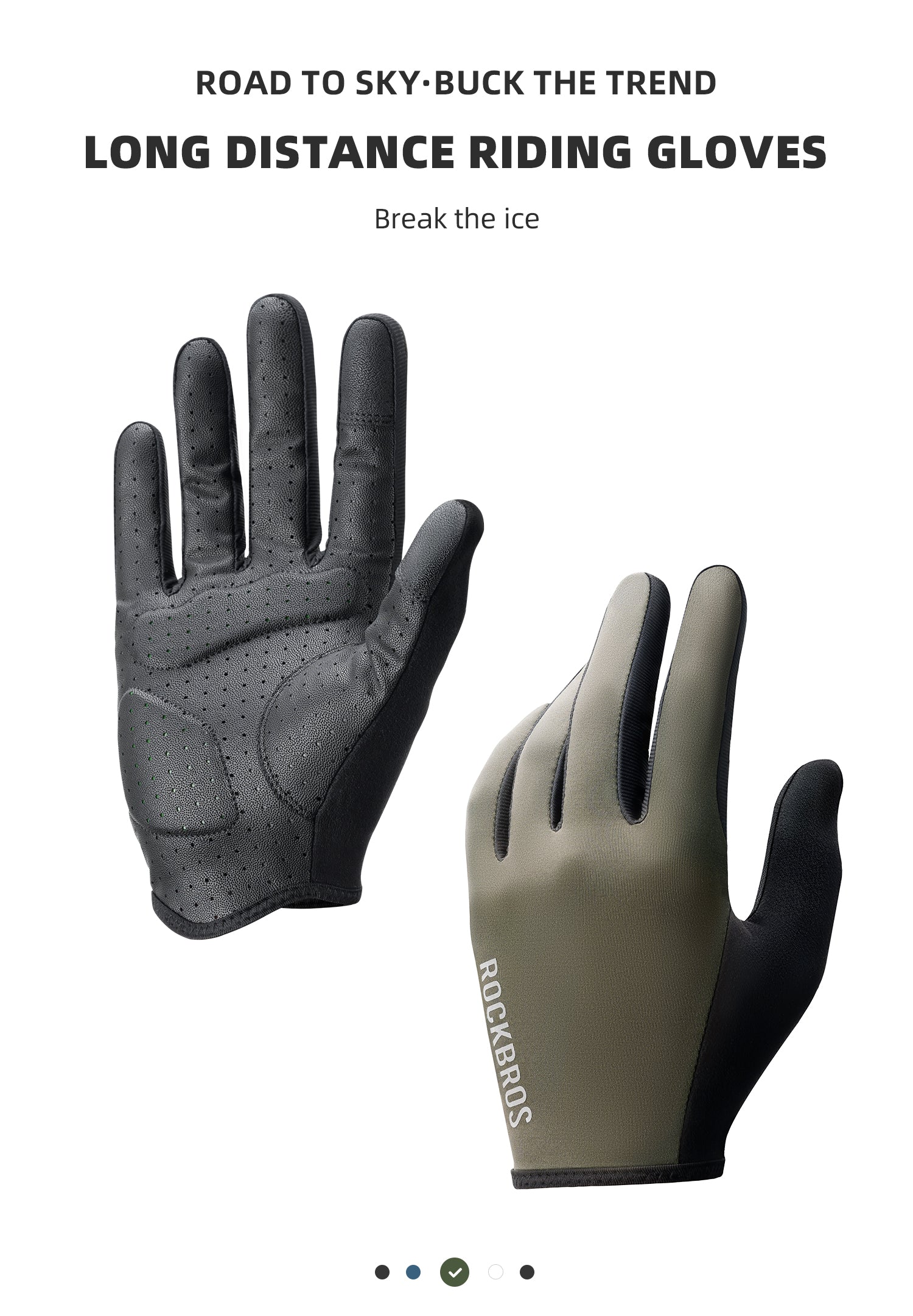 【ROAD TO SKY】by ROCKBROS Deluxe Cycling Gloves in Various Colours - ROCKBROSUSA