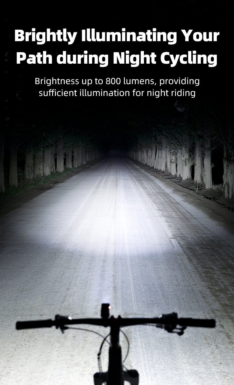 ROCKBROS Bicycle Front Headlight RHL800LM - 800 Lumens, USB-C, IPX6 Waterproof - ROCKBROSUSA