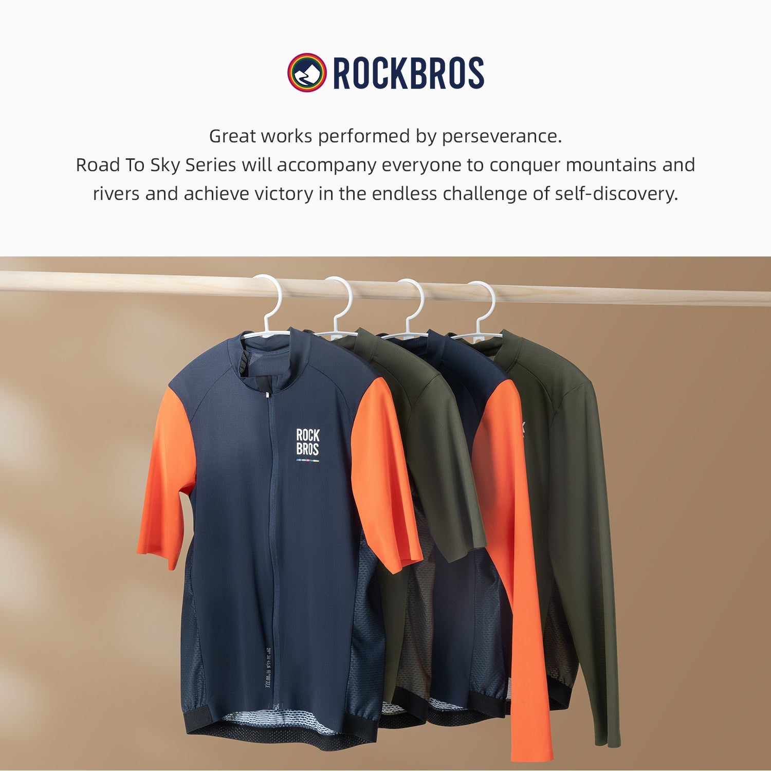 【ROAD TO SKY】by ROCKBROS Men's Long-Sleeve Cycling Jersey in Various Colours - ROCKBROSUSA