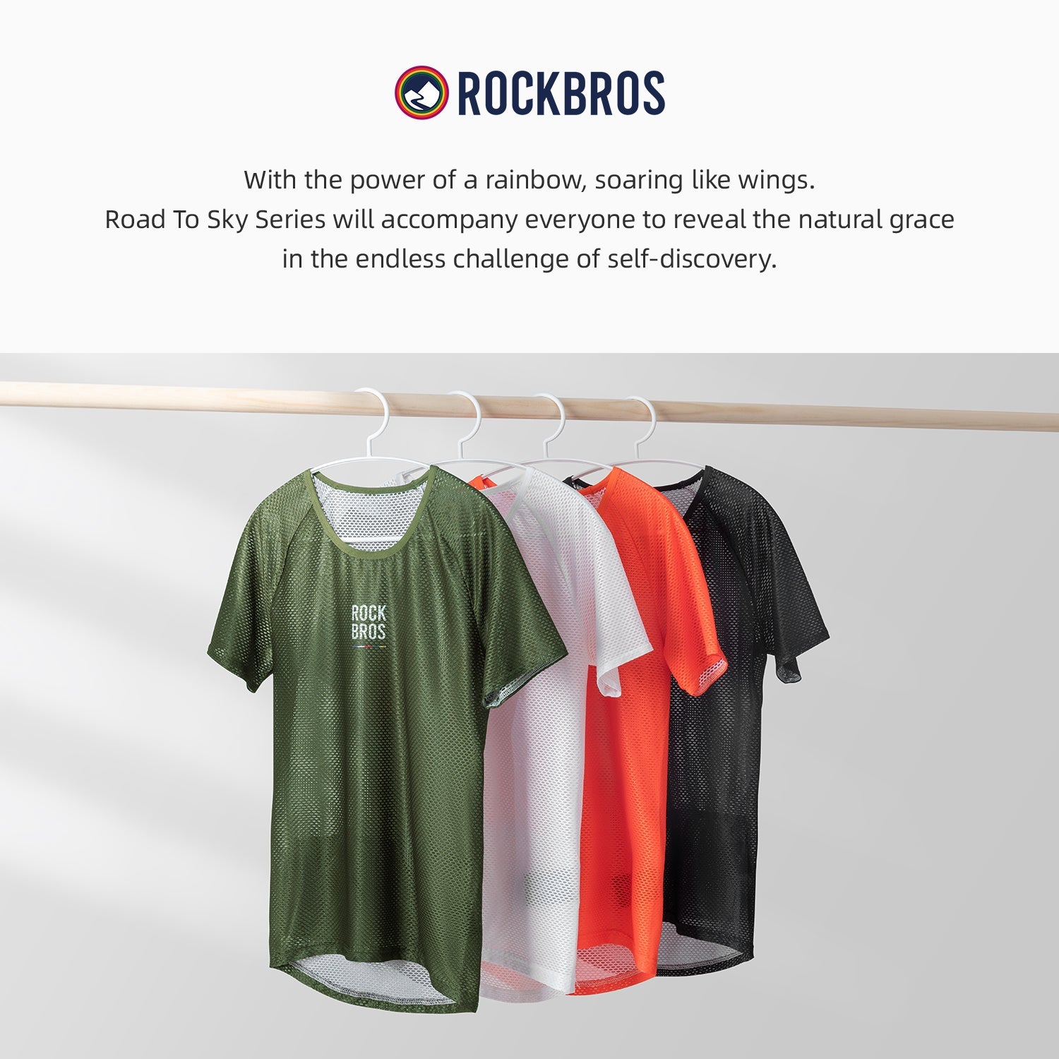 【ROAD TO SKY】by ROCKBROS Unisex Short-Sleeved Mesh Cycling Base Layer in Various Colours - ROCKBROSUSA