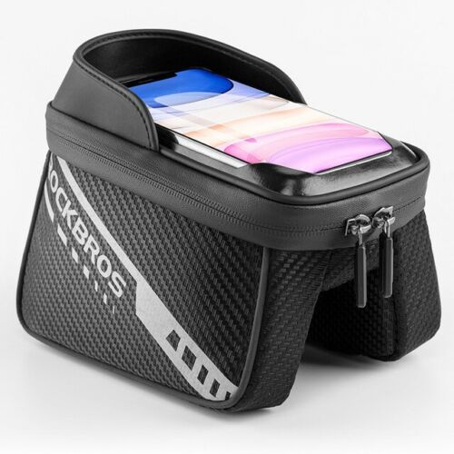 ROCKBROS Bike Front Frame Bag Double Zipper Bicycle Top Tube Handlebar Phone Bag - ROCKBROSUSA