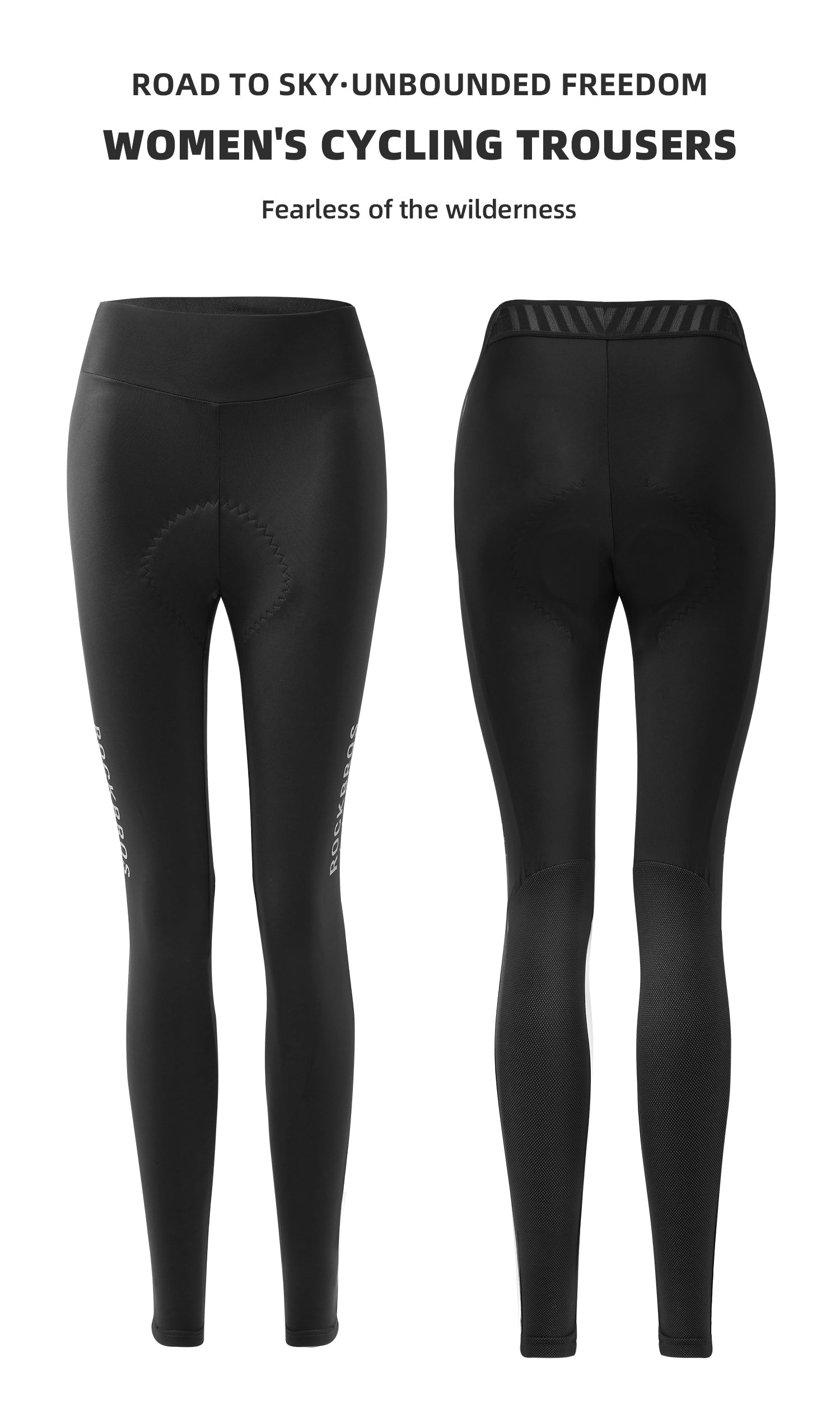 【ROAD TO SKY】by ROCKBROS Women's Cycling Tights in Black - ROCKBROSUSA