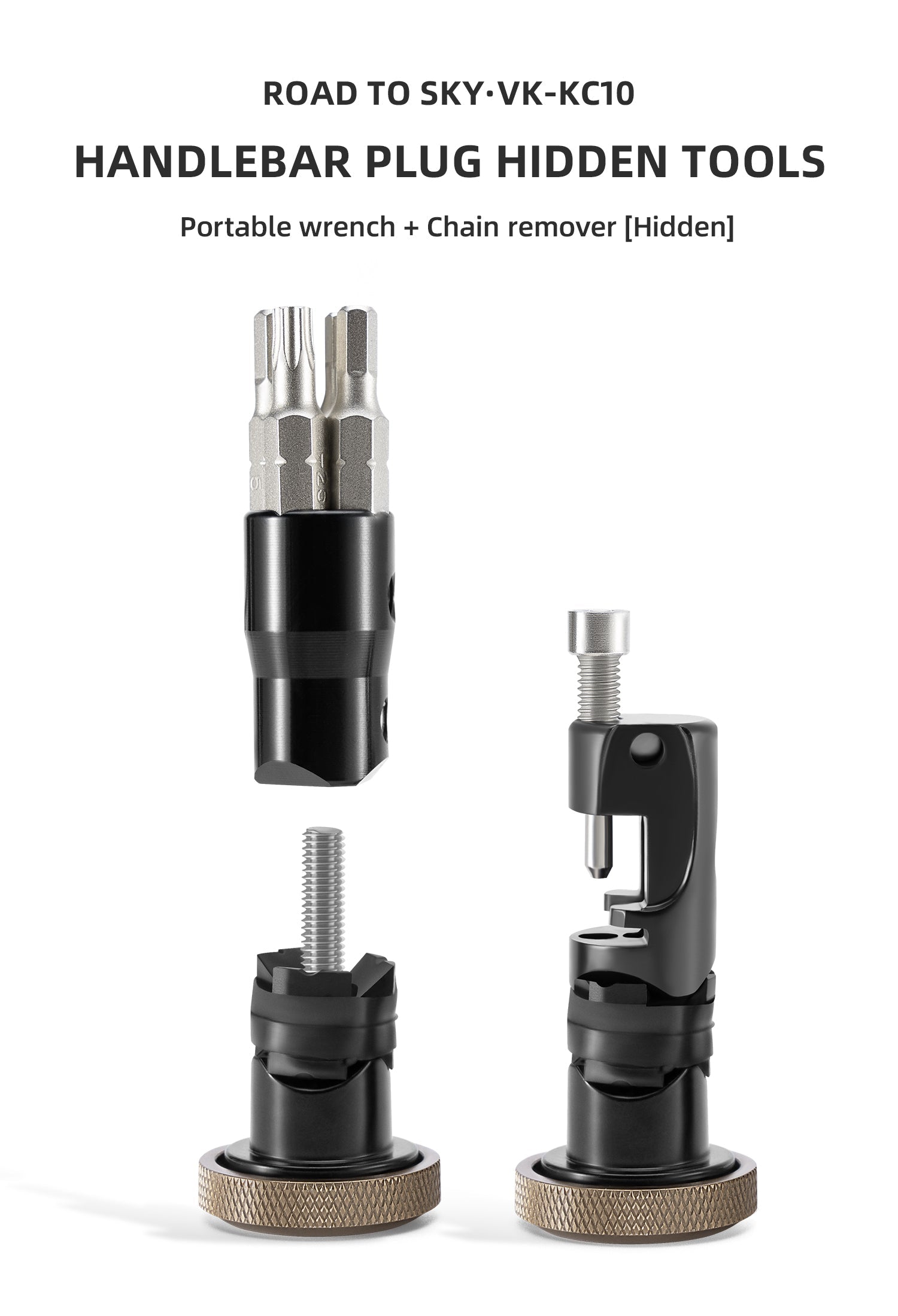 【ROAD TO SKY&VIVK】by ROCKBROS and VIVK Compact Multi-Use Bike Tool Set - Fits in Handlebars - ROCKBROSUSA