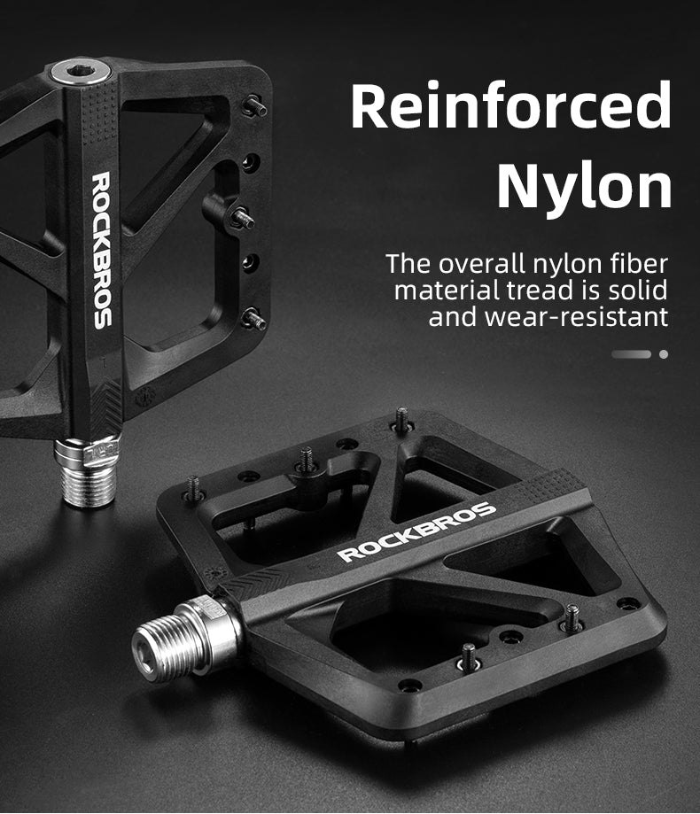 ROCKBROS Large Nylon Composite Bike Pedals in Black (Pair) - ROCKBROSUSA