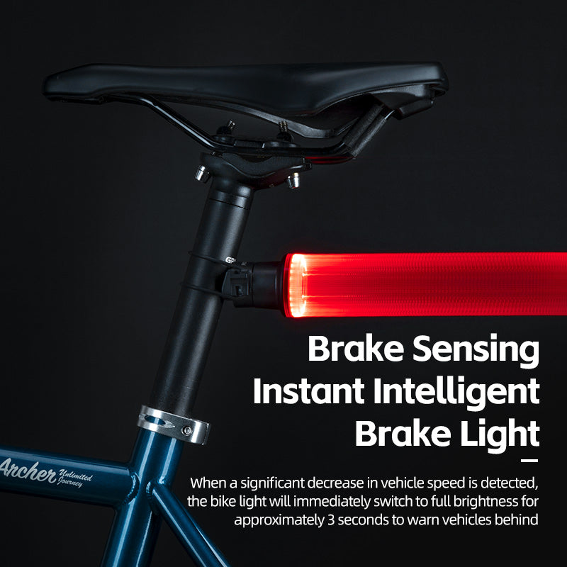 ROCKBROS Upgraded Smart Bicycle Brake Light USB-C Rechargeable IPX7 Waterproof Cycling Rear Light - ROCKBROSUSA