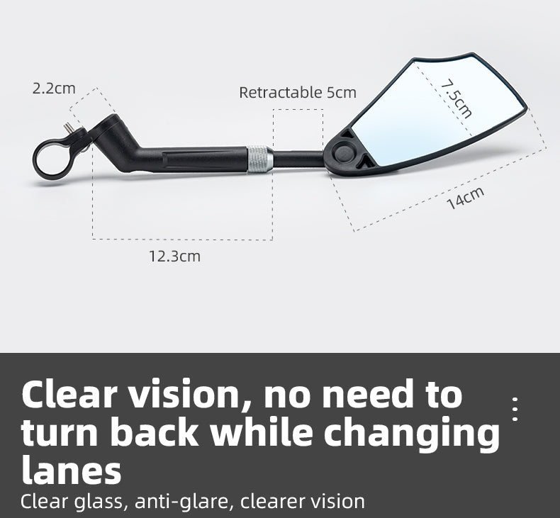 ROCKBROS Adjustable Bike Mirror Anti-Glare 360-Degree Rotation - ROCKBROSUSA
