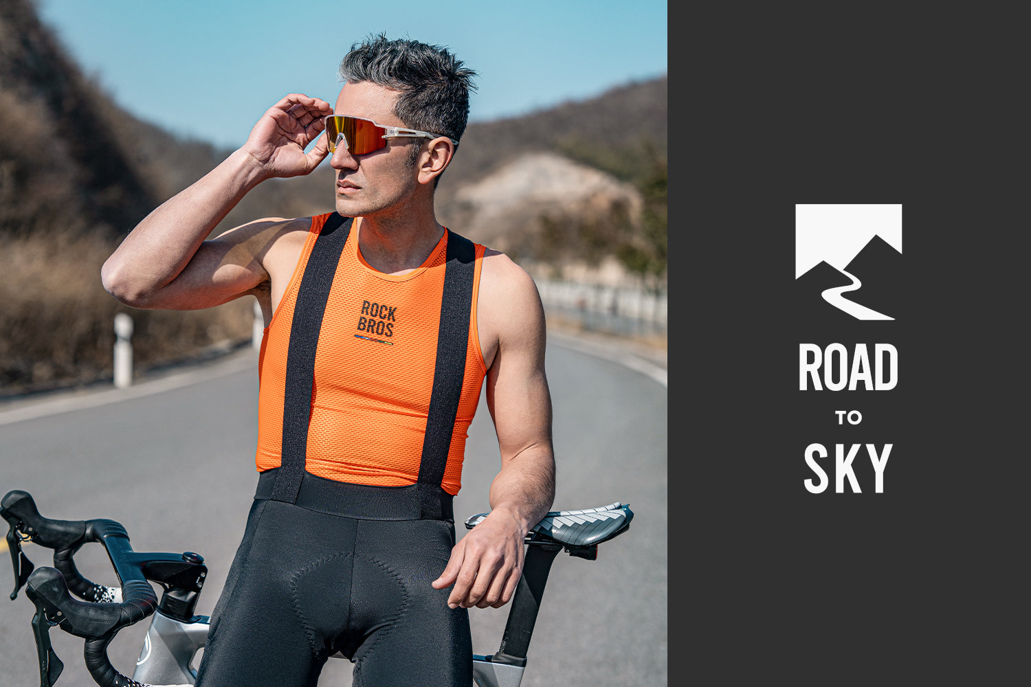 【ROAD TO SKY】by ROCKBROS Men's Cycling Bib Tights in Black - ROCKBROSUSA