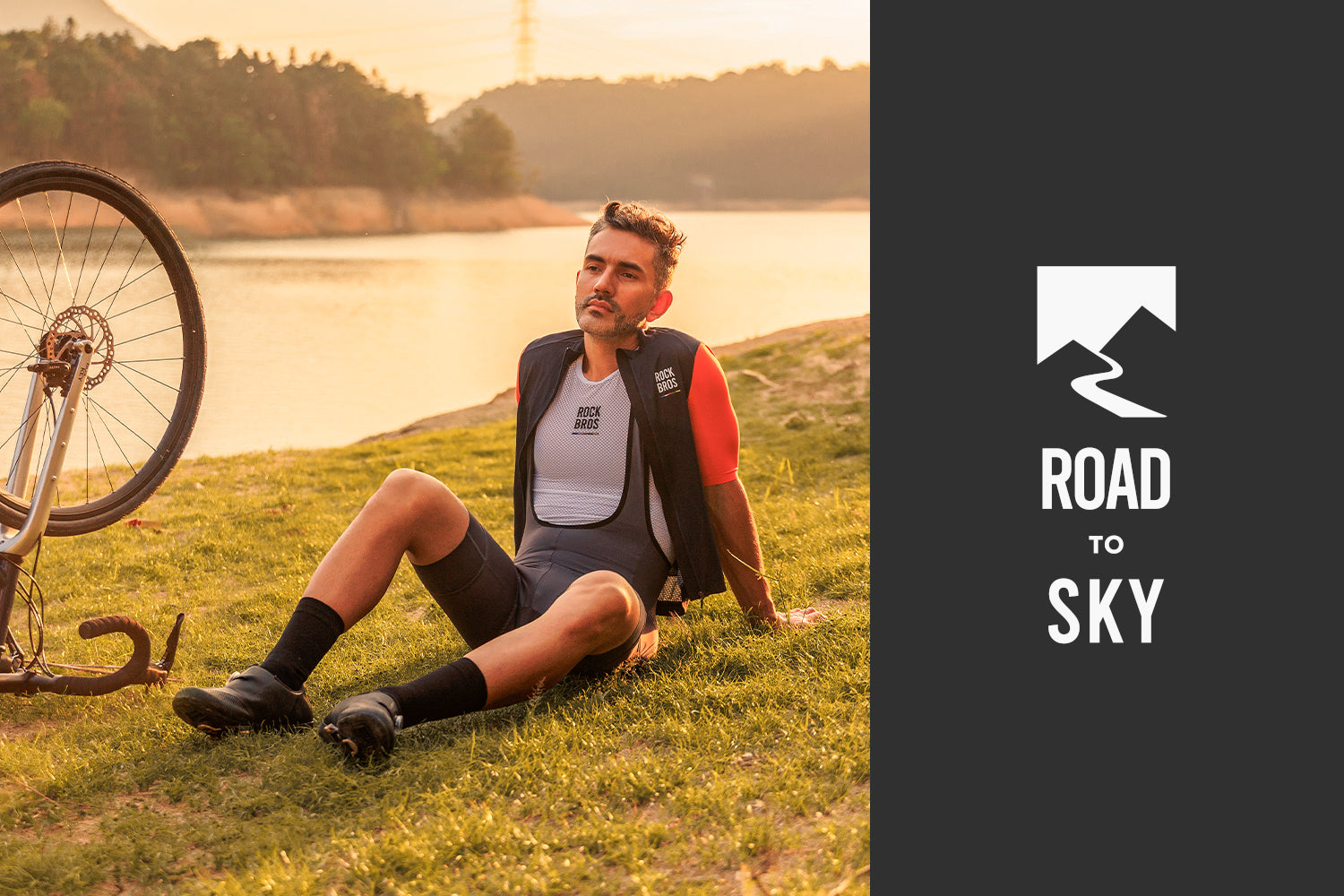 【ROAD TO SKY】by ROCKBROS Men's Cycling Bib Shorts in Grey - ROCKBROSUSA