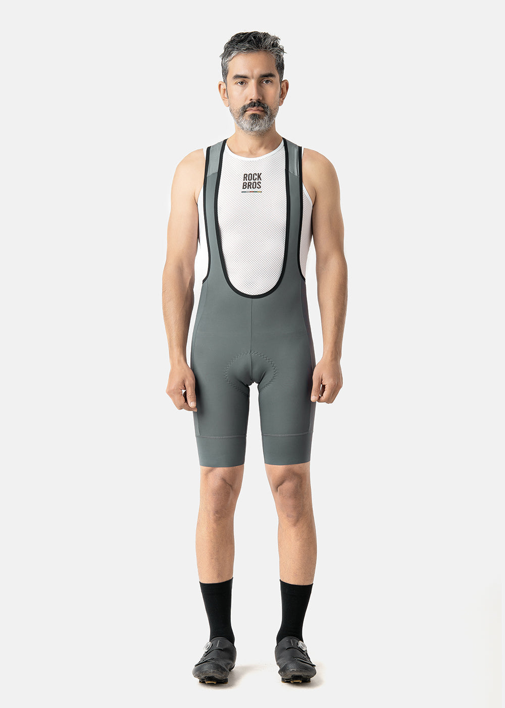【ROAD TO SKY】by ROCKBROS Men's Cycling Bib Shorts in Grey - ROCKBROSUSA