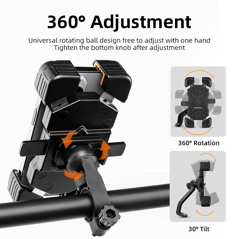 ROCKBROS 360° Adjustable Quick Release Motorcycle Phone Holder - ROCKBROSUSA