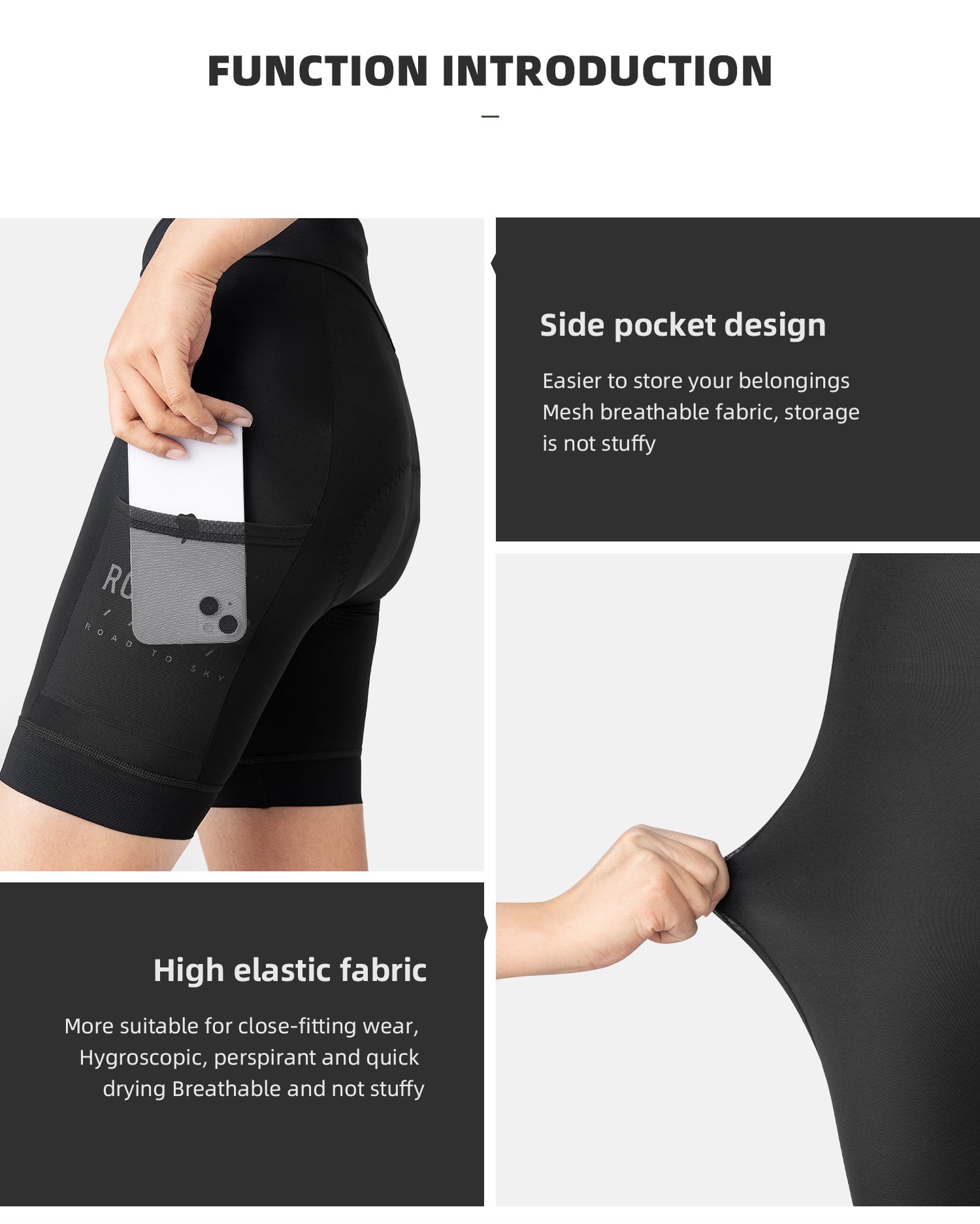【ROAD TO SKY】by ROCKBROS Women's Cycling Shorts in Black - ROCKBROSUSA