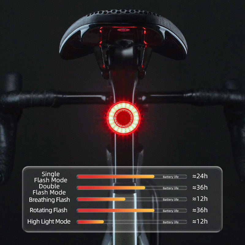 ROCKBROS Upgraded Smart Bicycle Brake Light USB-C Rechargeable IPX7 Waterproof Cycling Rear Light - ROCKBROSUSA