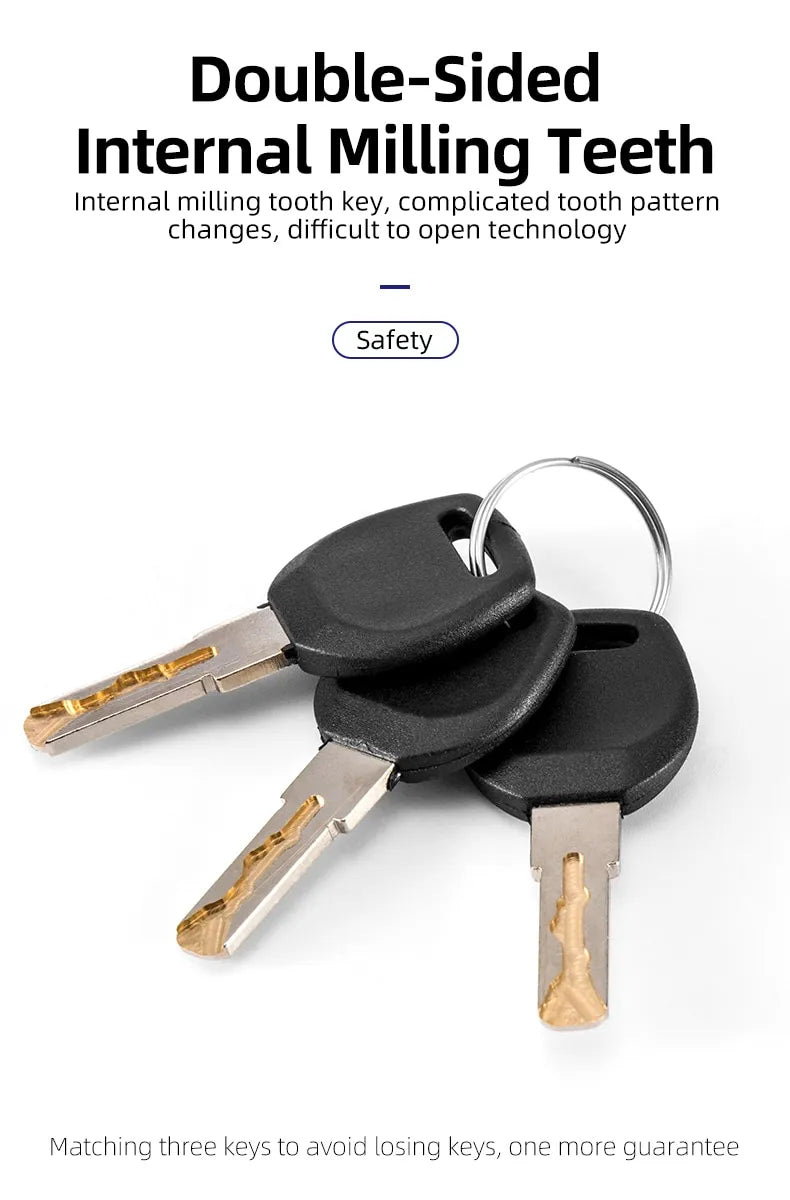 ROCKBROS Motorcycle Disc Lock Alarm Anti-theft 110db Waterproof Alloy Steel 6MM Electric device Scooter Helmet Bicycle Cable Lock - ROCKBROSUSA
