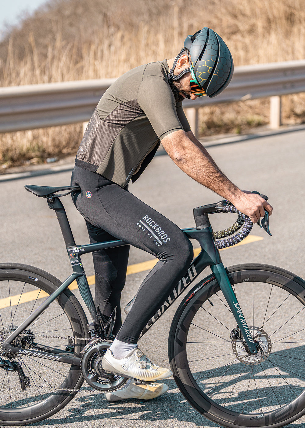 【ROAD TO SKY】by ROCKBROS Men's Cycling Tights in Black - ROCKBROSUSA