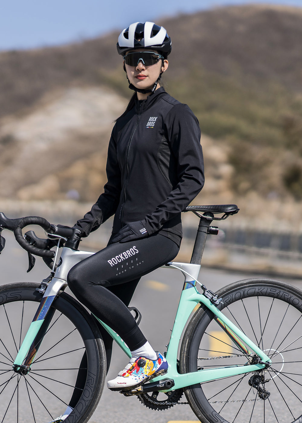 【ROAD TO SKY】by ROCKBROS Women's Cycling Tights in Black - ROCKBROSUSA
