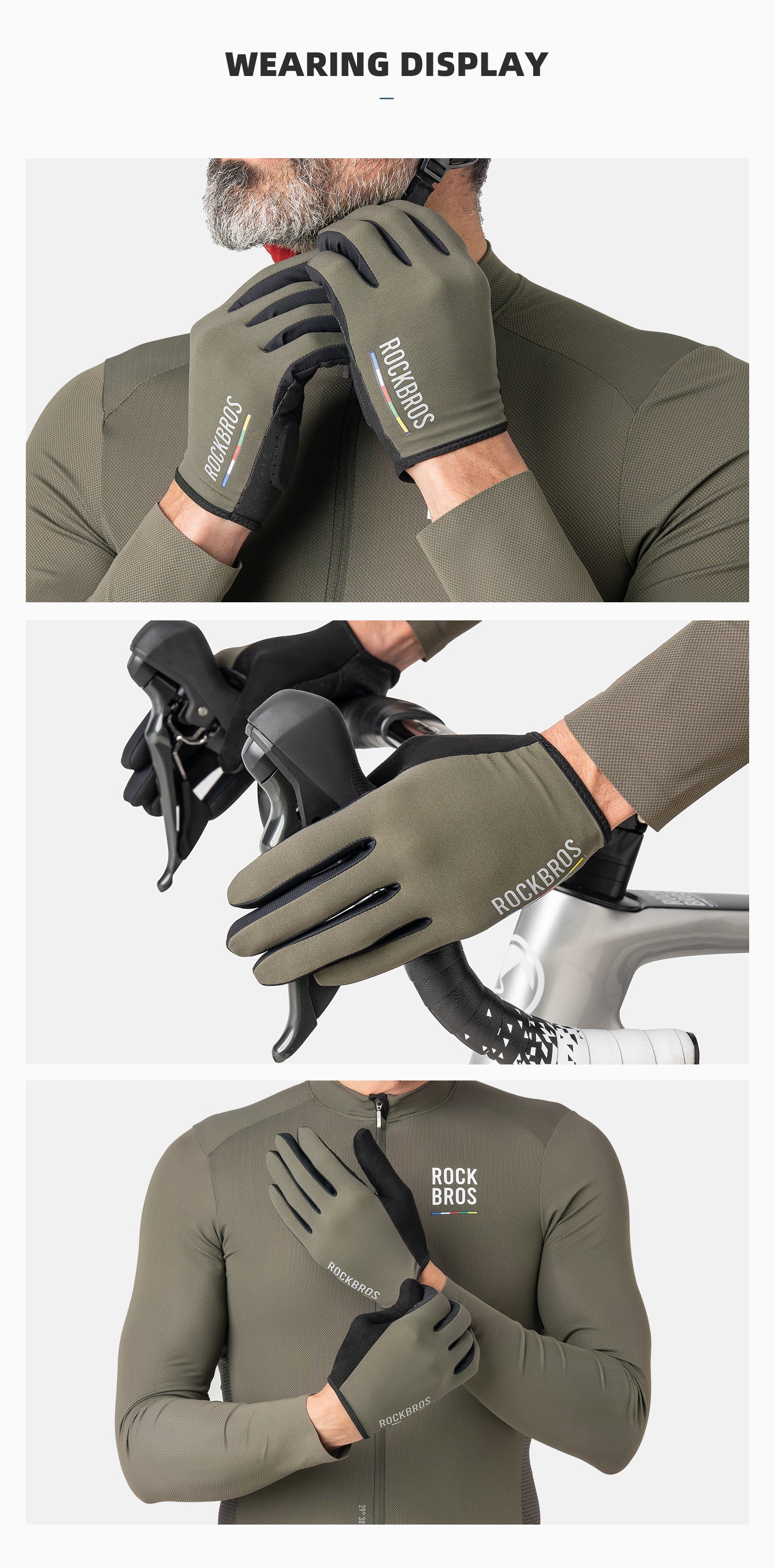 【ROAD TO SKY】by ROCKBROS Deluxe Cycling Gloves in Various Colours - ROCKBROSUSA