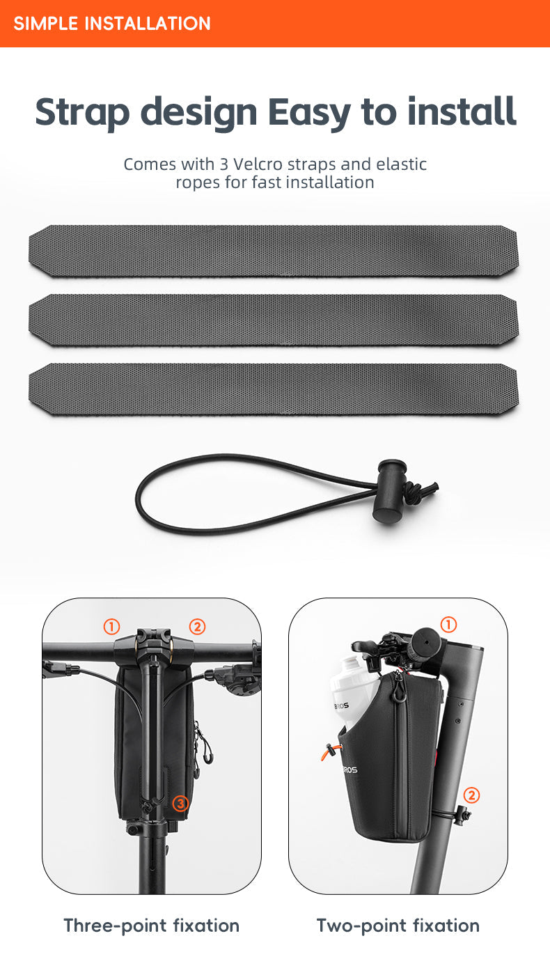 ROCKBROS Bicycle Handlebar Bag 1.5L Water Bottle Bag Folding Bike Front Bag - ROCKBROSUSA