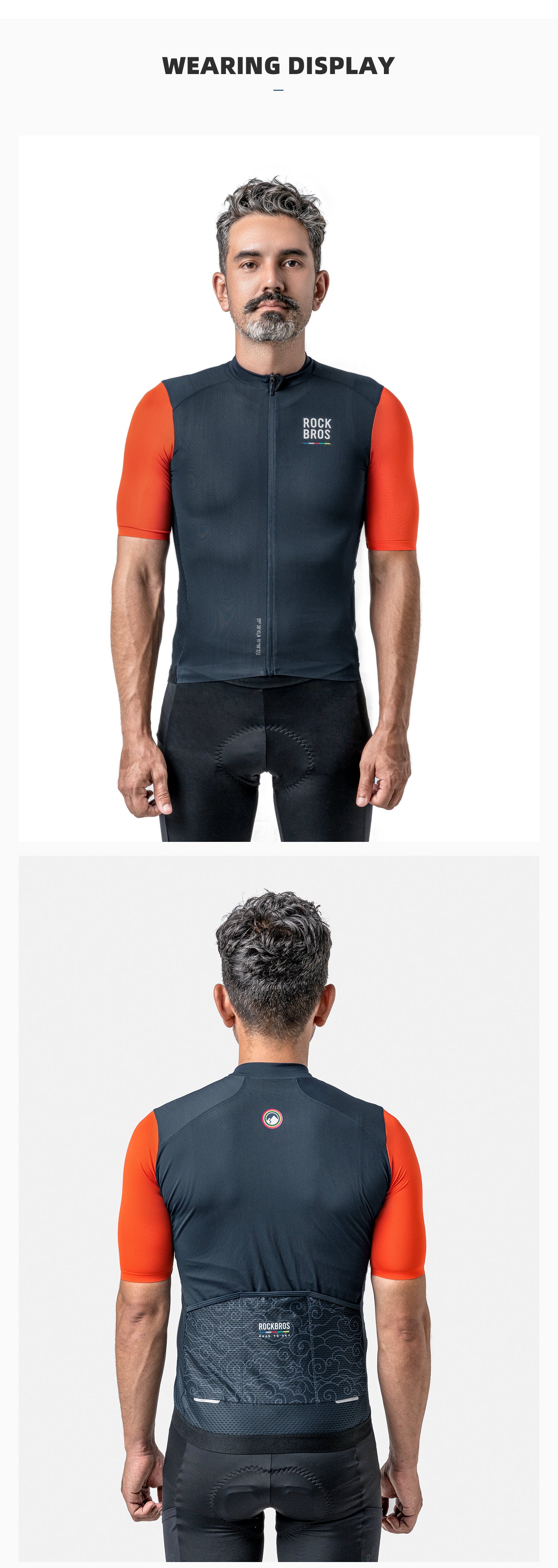 【ROAD TO SKY】by ROCKBROS Men's Short-Sleeve Cycling Jersey in Various Colours - ROCKBROSUSA