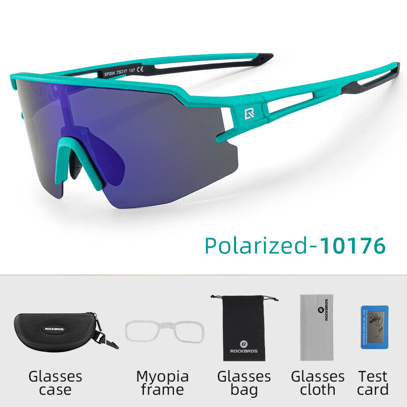 biker goggles sunglasses ROCKBROS Bicycle Polarized Glasses UV400 Cycling Glasses Bike Fishing Sunglasses, sand lake blue/Polarized Blue