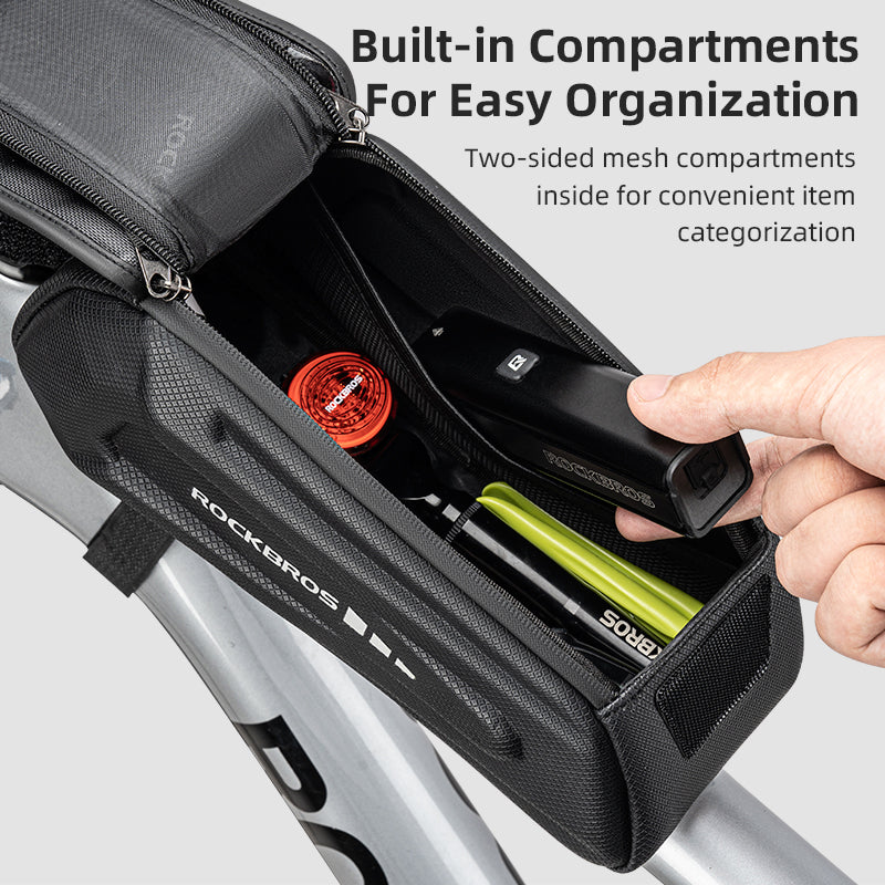 ROCKBROS Bicycle Phone Bag 1.7L 6.8in Waterproof Bike Cycling Frame Bag Top Tube Bag - ROCKBROSUSA