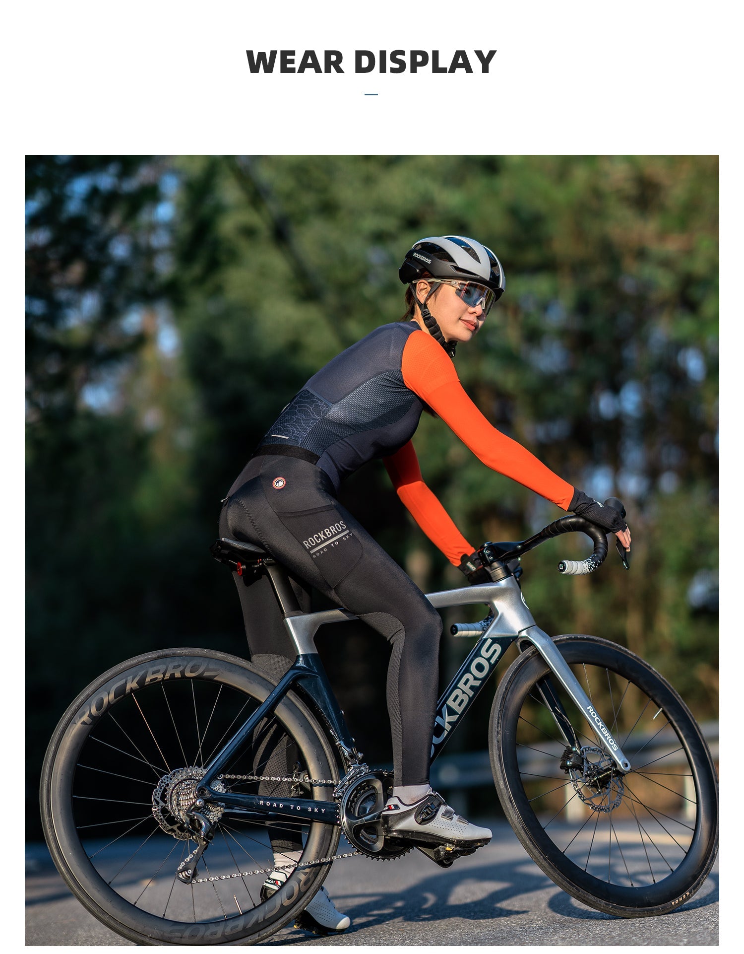 【ROAD TO SKY】by ROCKBROS Women's Cycling Tights in Black - ROCKBROSUSA