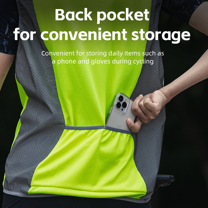 Rockbros Cycling Jacket Unisex Reflective Vest Breathable Night Running Vest Cycling Safety Warning - ROCKBROSUSA