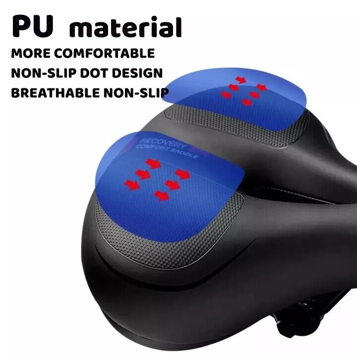 ROCKBROS Bicycle Saddle Shockproof Leather Cushion Reflective Cycling Bike Seat With Handle - ROCKBROSUSA