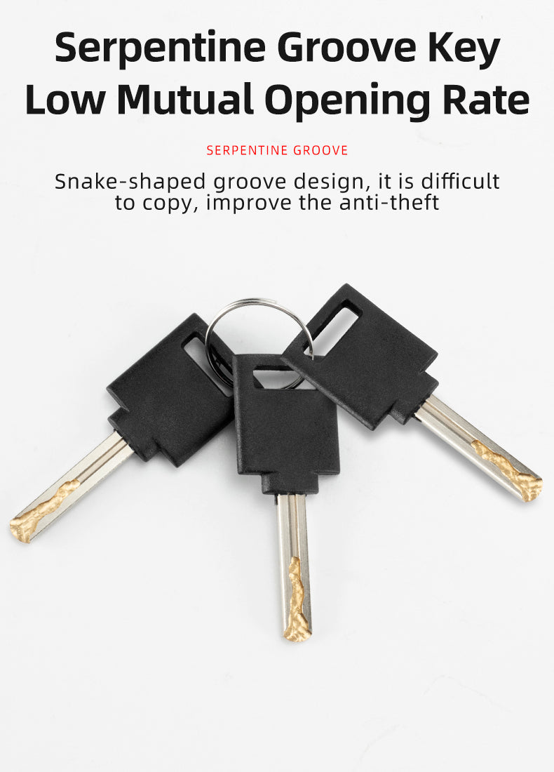 ROCKBROS Motorcycle Bicycle U-Lock Anti-Theft Thickened MTB Bike Lock Alloy Steel 3 Keys - ROCKBROSUSA