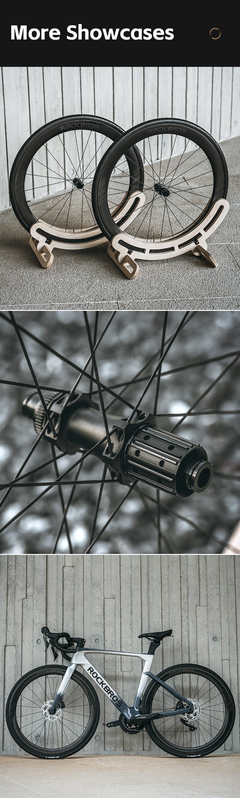 ROCKBROS Road Bike T700 Carbon Fiber Wheelset 50mm Rim Disc Brake Bike Wheels Clincher/Tubeless - ROCKBROSUSA