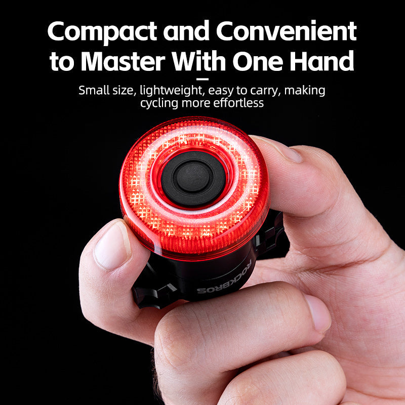 ROCKBROS Upgraded Smart Bicycle Brake Light USB-C Rechargeable IPX7 Waterproof Cycling Rear Light - ROCKBROSUSA