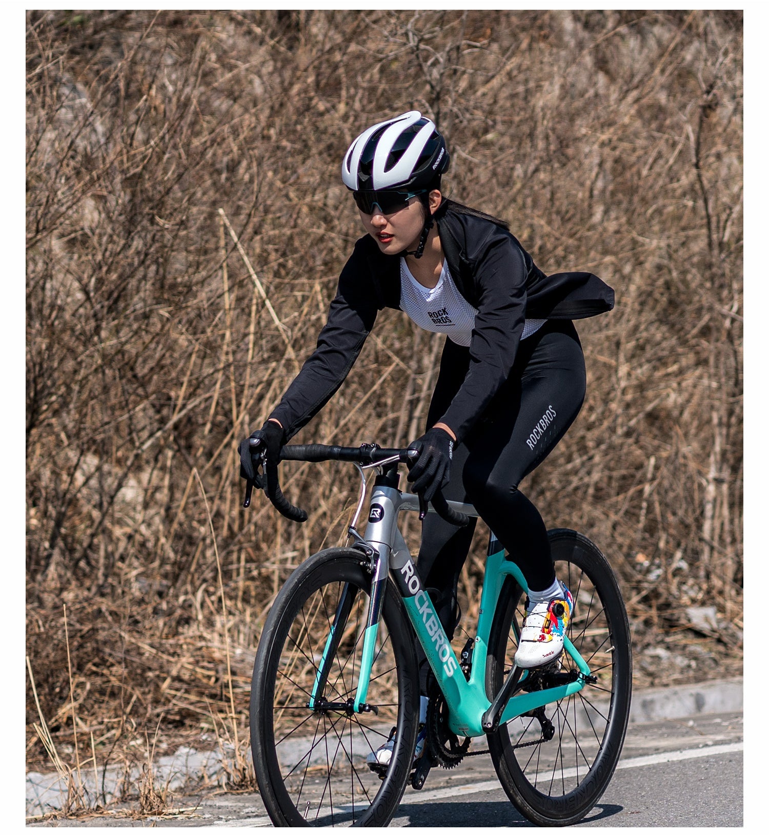 【ROAD TO SKY】by ROCKBROS Women's Cycling Tights in Black - ROCKBROSUSA