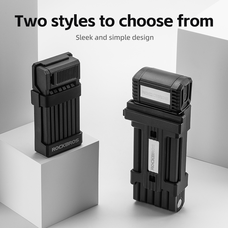 ROCKBROS MTB Road Bike Lock Key Folding Lock E-Bike Motorcycle Steel Lock Portable Antirust Anti-theft - ROCKBROSUSA