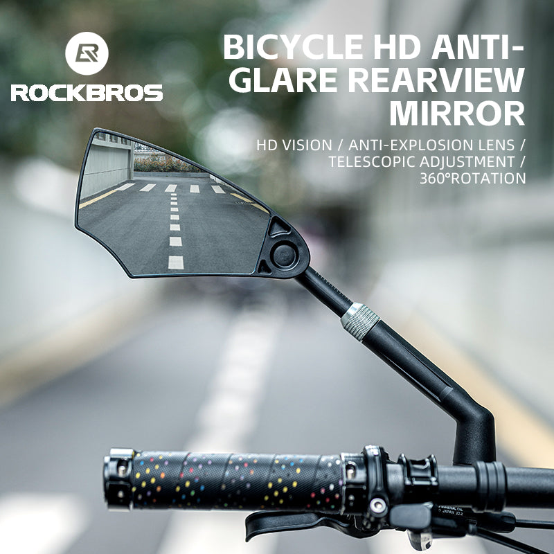 ROCKBROS Adjustable Bike Mirror Anti-Glare 360-Degree Rotation - ROCKBROSUSA