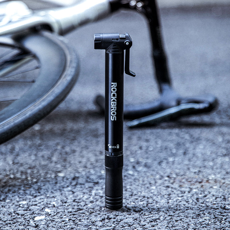 ROCKBROS Bicycle Tire Pump 120PSI MTB Bike Air Inflator Built-in Ratchet Tool