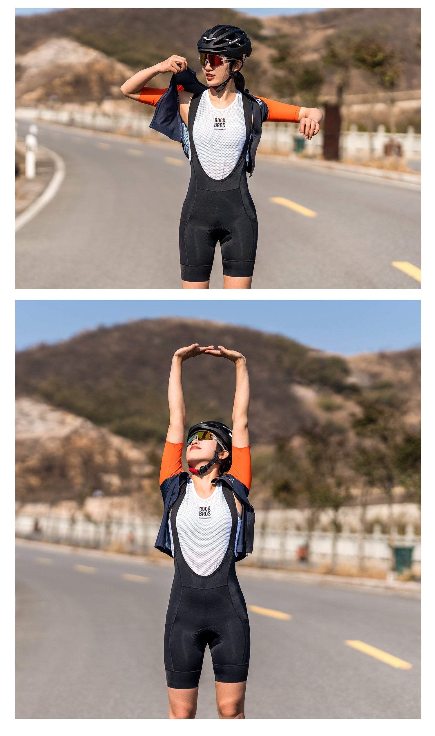 【ROAD TO SKY by ROCKBROS Women's Cycling Bib Shorts in Black - ROCKBROSUSA