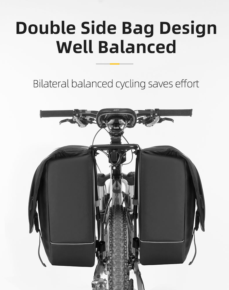 ROCKBROS Super 30-Litre Bicycle Saddlebags in Black - ROCKBROSUSA