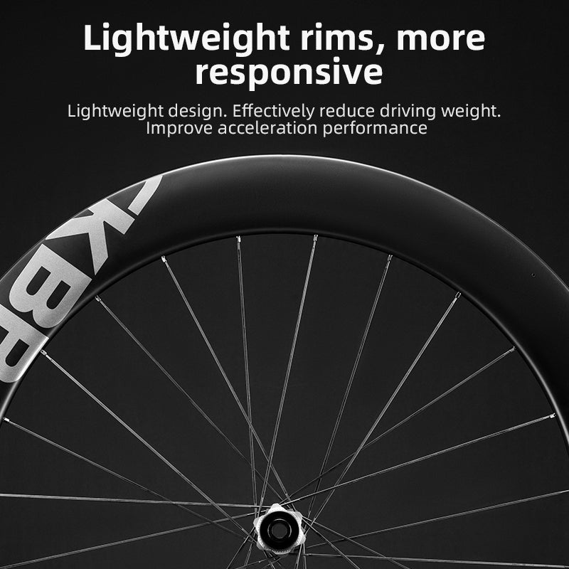 ROCKBROS Road Bike Carbon Fiber Wheels 700C Carbon Fiber Disc Brake 65mm Wheelsets Clincher - ROCKBROSUSA