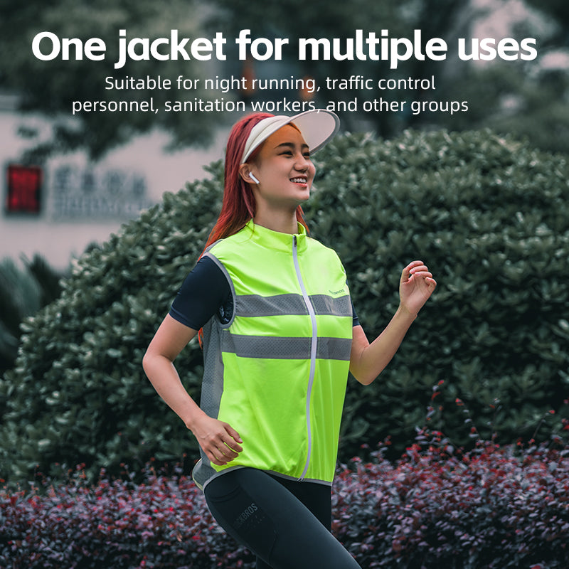 Rockbros Cycling Jacket Unisex Reflective Vest Breathable Night Running Vest Cycling Safety Warning - ROCKBROSUSA
