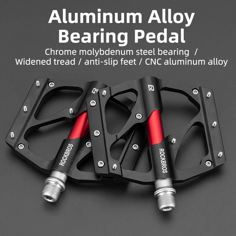 ROCKBROS Super Lightweight Bike Pedals in Black or Red (Pair) - ROCKBROSUSA