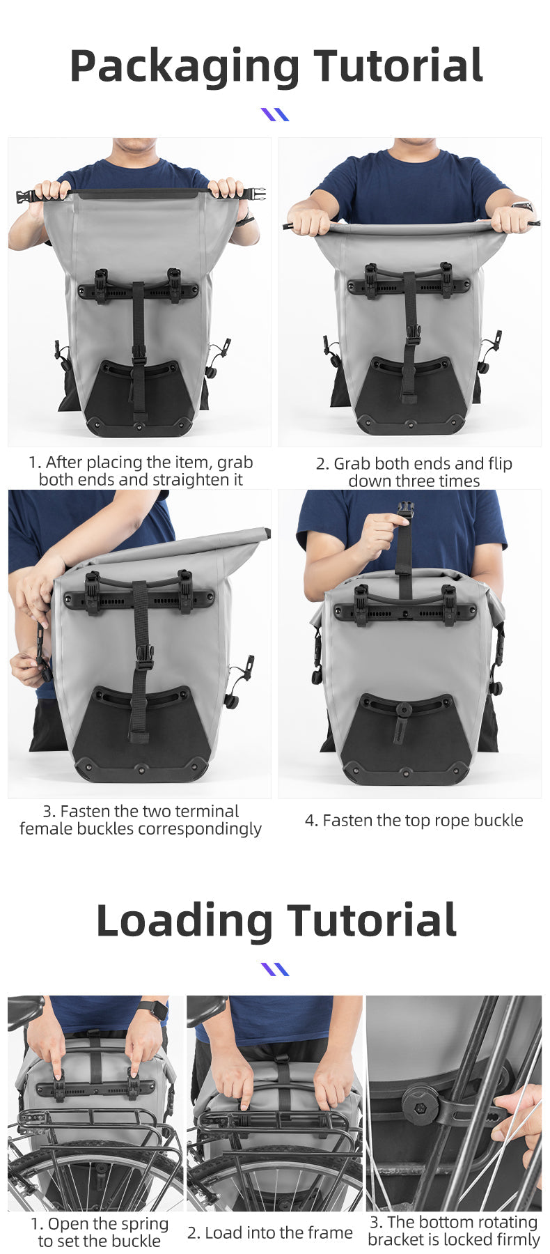 ROCKBROS Deluxe Large Capacity Bicycle Saddlebag in Various Colours - ROCKBROSUSA