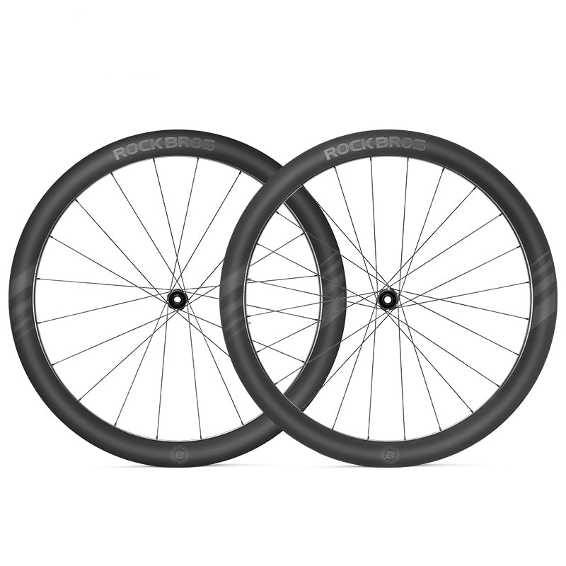 ROCKBROS Road Bike T700 Carbon Fiber Wheelset 50mm Rim Disc Brake Bike Wheels Clincher/Tubeless - ROCKBROSUSA