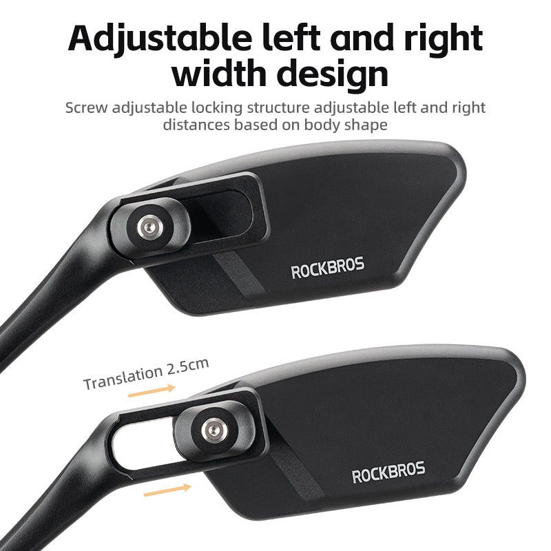 ROCKBROS HD Blast-Resistant Bike Mirror - Adjustable & Retractable - ROCKBROSUSA