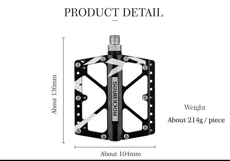 ROCKBROS Large Bike Pedals in Black or Blue