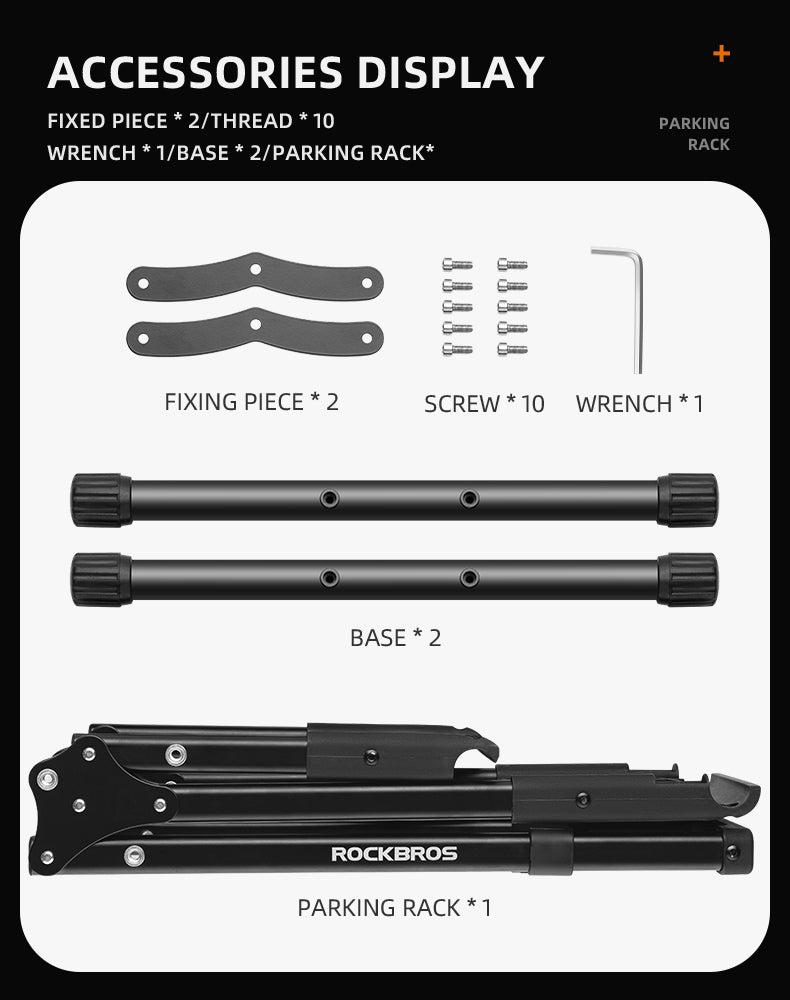 ROCKBROS Carbon Steel Folding Bike Stand - ROCKBROSUSA