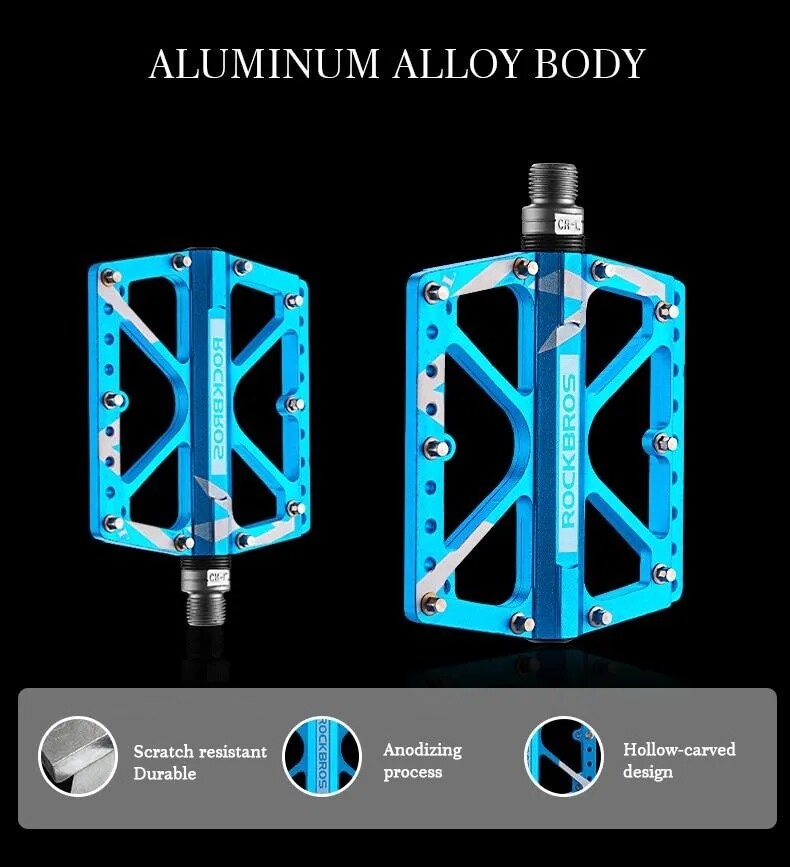 ROCKBROS Large Bike Pedals in Black or Blue