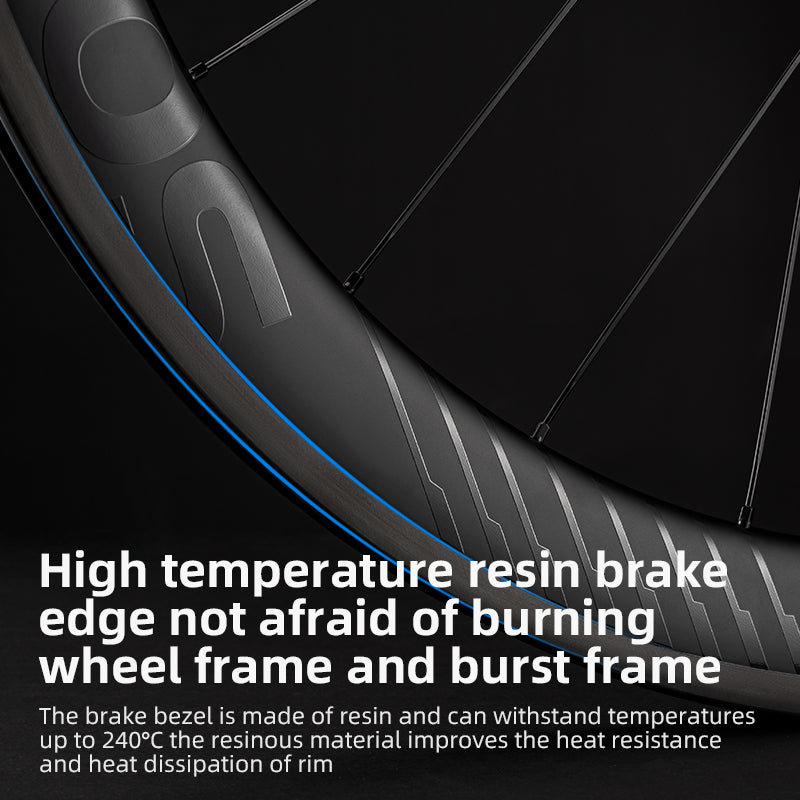 ROCKBROS Road Bike Carbon Fiber Wheels 700C Carbon Fiber Disc Brake 65mm Wheelsets Clincher - ROCKBROSUSA