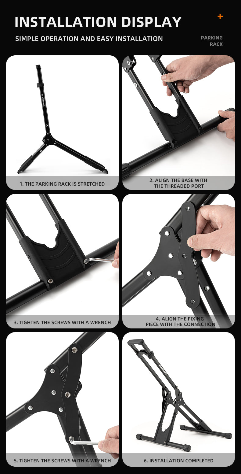 ROCKBROS Carbon Steel Folding Bike Stand - ROCKBROSUSA