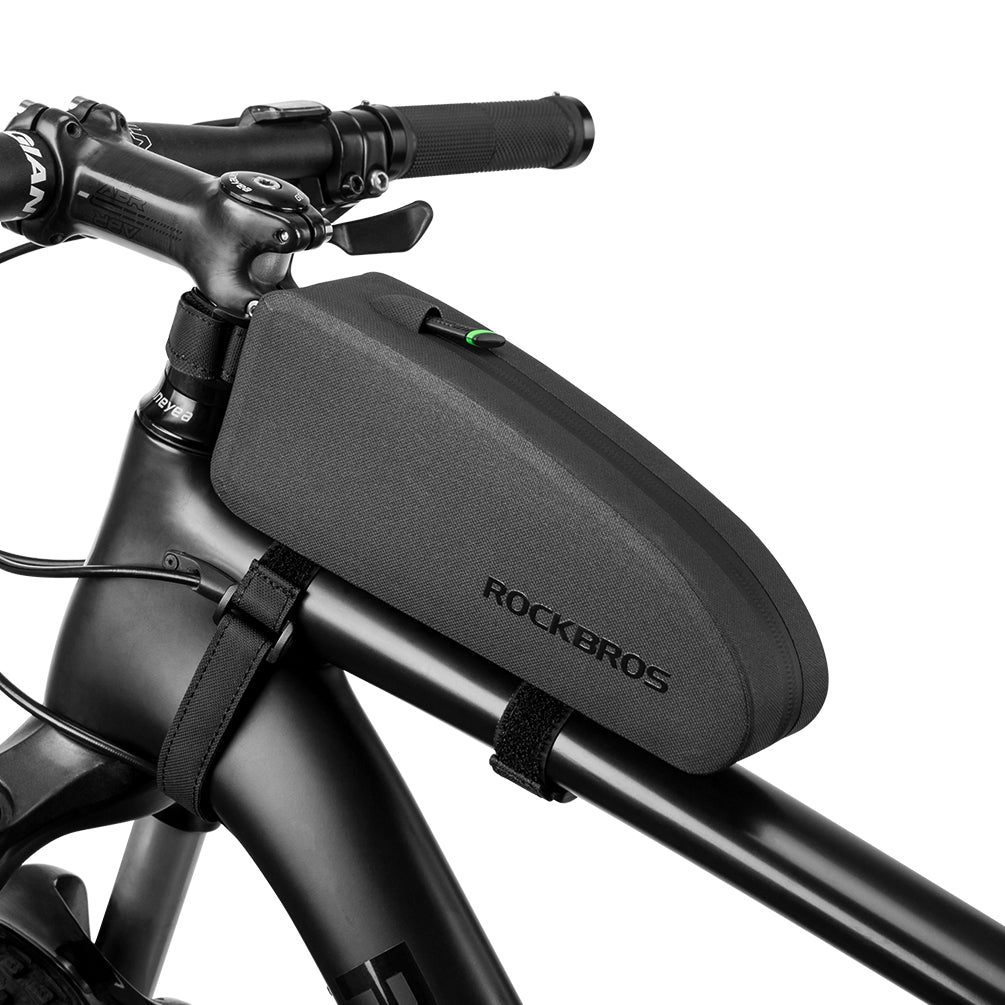 ROCKBROS Bike Top Tube Bag Front Frame Bag Waterproof Nylon Black Bicycle Cycling Bag