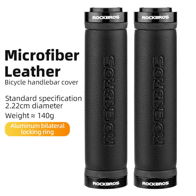 ROCKBROS Microfiber Leather Bike Grips with Aluminum Lock - ROCKBROSUSA